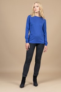 Woolblend basic sweater blue royal