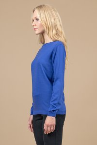 Woolblend basic sweater blue royal