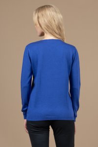 Woolblend basic sweater blue royal