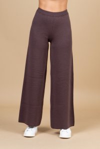 Wool blend wide leg pants brown