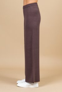 Wool blend wide leg pants brown