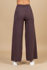 Wool blend wide leg pants brown