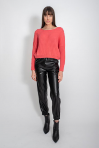 Wool blend cropped sweater camellia rose