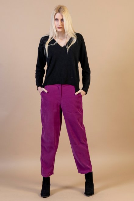 Pleated pants magenta