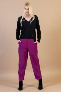 Pleated pants magenta