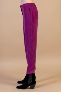 Pleated pants magenta