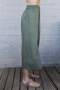 linen blend cropped pants khaki