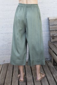 linen blend cropped pants khaki