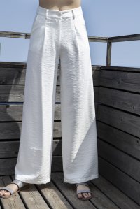 Pleated wide leg pants ivory