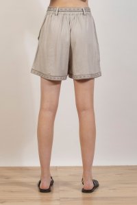 Linen blend shorts with knitted details ice