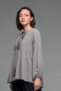 Tunic with knitted details light grey