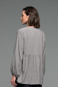 Tunic with knitted details light grey