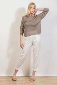 Tencel straight pants white