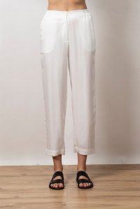 Tencel straight pants white