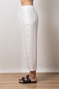 Tencel straight pants white