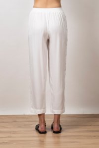 Tencel straight pants white