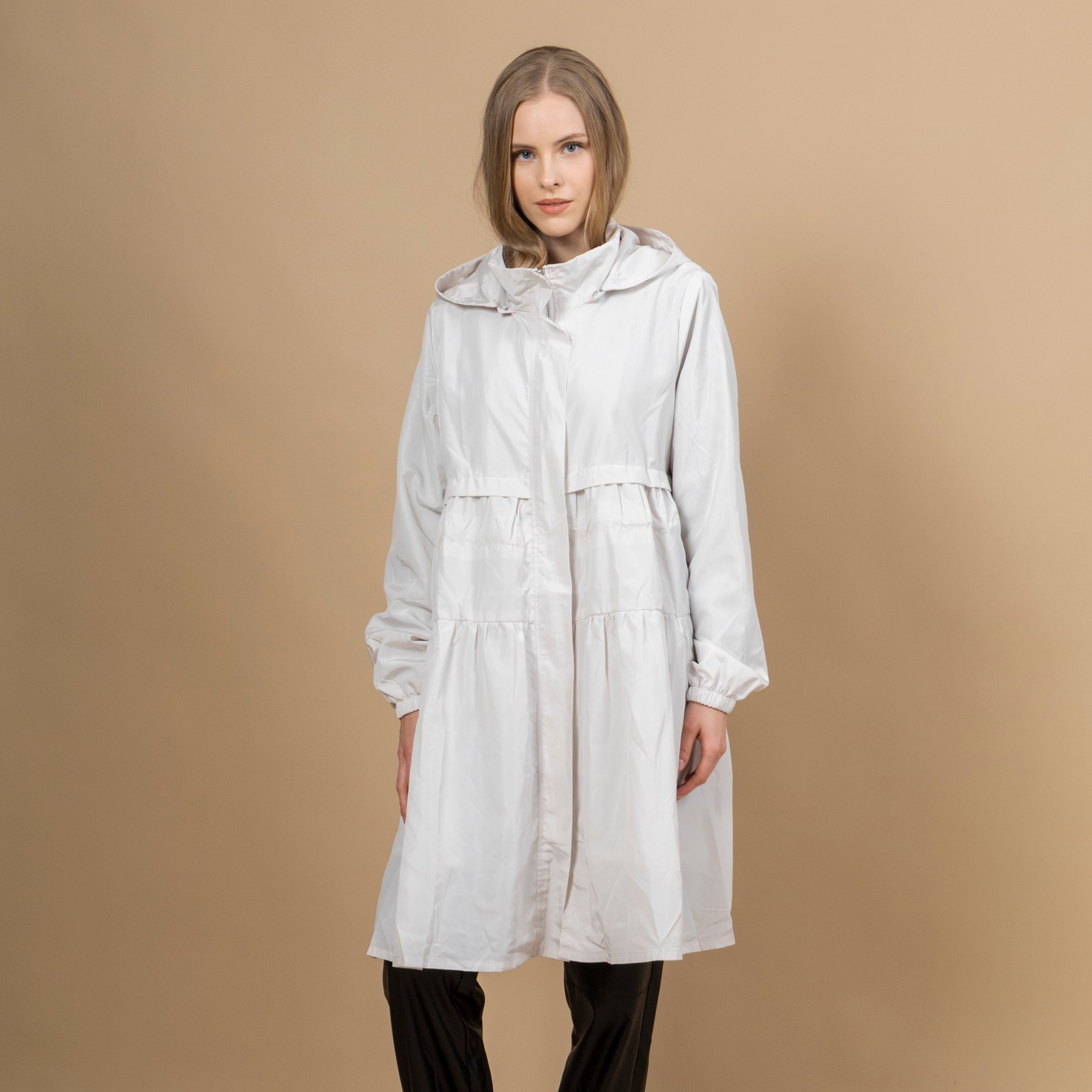 Raincoat gabardine white - aggel.eu