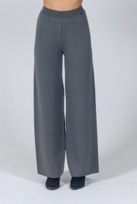 Wool blend wide leg pants medium grey