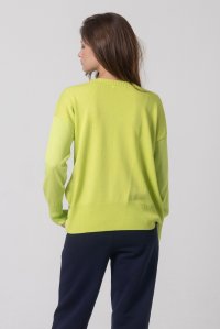 Cotton-blend relaxed-fit sweater lime