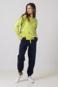 Cotton-blend relaxed-fit sweater lime