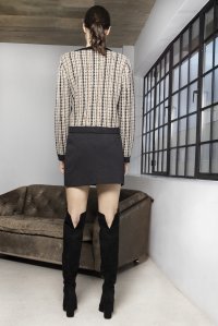 Wool-lurex blend mini skirt black