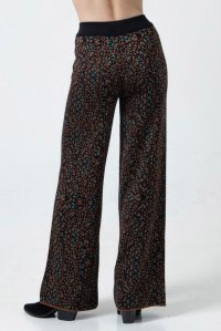 Lurex jaquard pants black-tabac-petrol