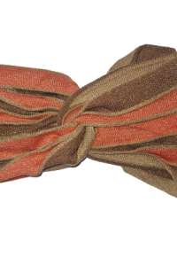 Lurex multicolored headband tan gold -orange -bronze