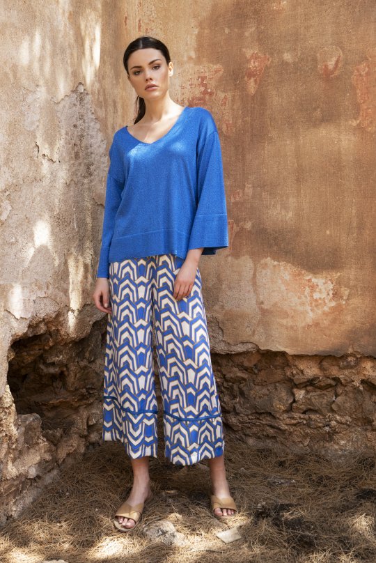 7.16.. ΚΡΟΠΑΡΙΣΜΕΝΗ Blouse SS00012K-Pants SS44024KF