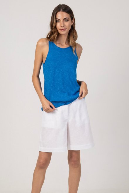 Lurex tank top royal blue