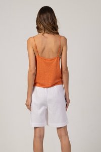 Lurex basic cropped top orange