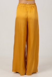 Satin basic pants yellow