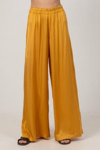 Satin basic pants yellow