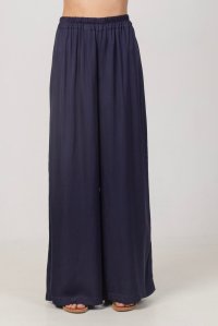 Satin basic pants blue