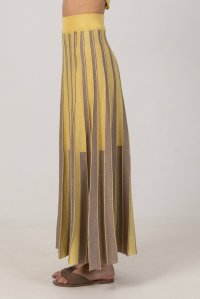 Lurex two-toned maxi skirt lime -elephant