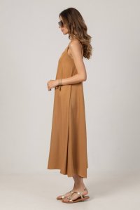 Μίντι φόρεμα με πλεκτές λεπτομέρειες summer camel
