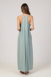Midi dress with knitted details teal