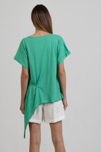 T-shirt από οργανικό βαμβάκι με δέσιμο στο πλάι green