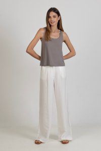 Jersey sleeveless top with knitted details pouro