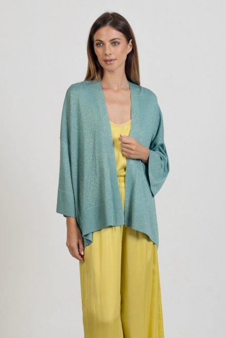 Lurex cardigan teal