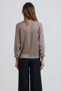 Lurex open knit cardigan elephant