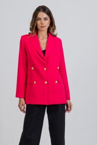 Stretch blazer with knitted details fuchsia