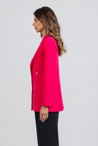 Stretch blazer with knitted details fuchsia