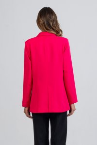 Stretch blazer with knitted details fuchsia