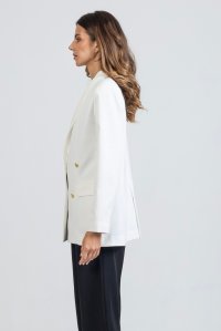 Stretch blazer with knitted details ivory