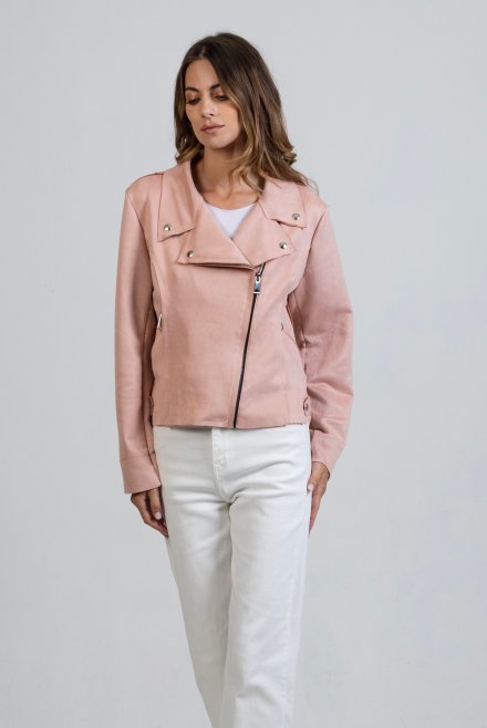 Suede jacket pink