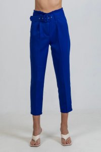 Pants with belt royal blue