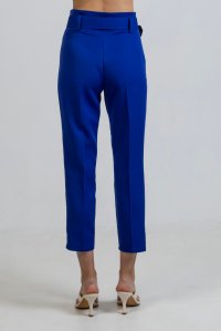 Pants with belt royal blue