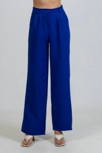 Pleated pants royal blue