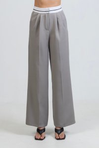 Pants with turned waist grey