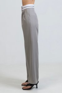 Pants with turned waist grey